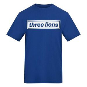England Unisex Adult Three Lions Regular T-Shirt / Blue